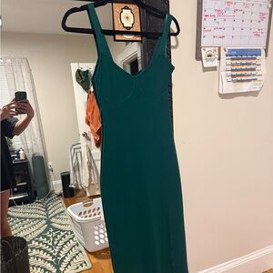 Green fitted summer dress
